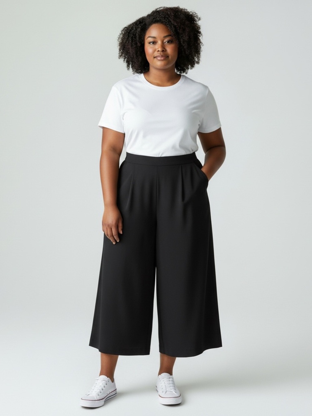 Banana Republic Black High Rise Culotte Wide Leg Pants